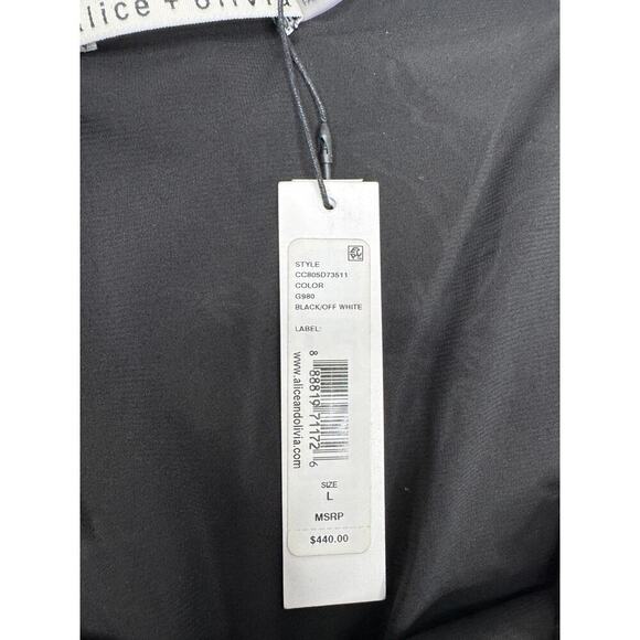 NEW Alice and Olivia Holden Embroidered Cold-Shoulder Dress  Size Large - Picture 8 of 12